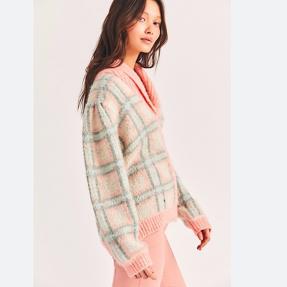 LoveShackFancy Jeeves Plaid Wool Cardigan - Picture 2 of 4